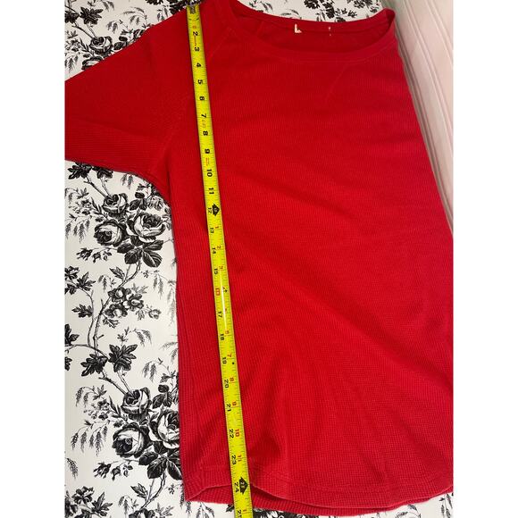 Faded Glory VTG Y2K Thermal Waffle Knit Top Men's Size L Red Grunge Skater 90s - Picture 9 of 9